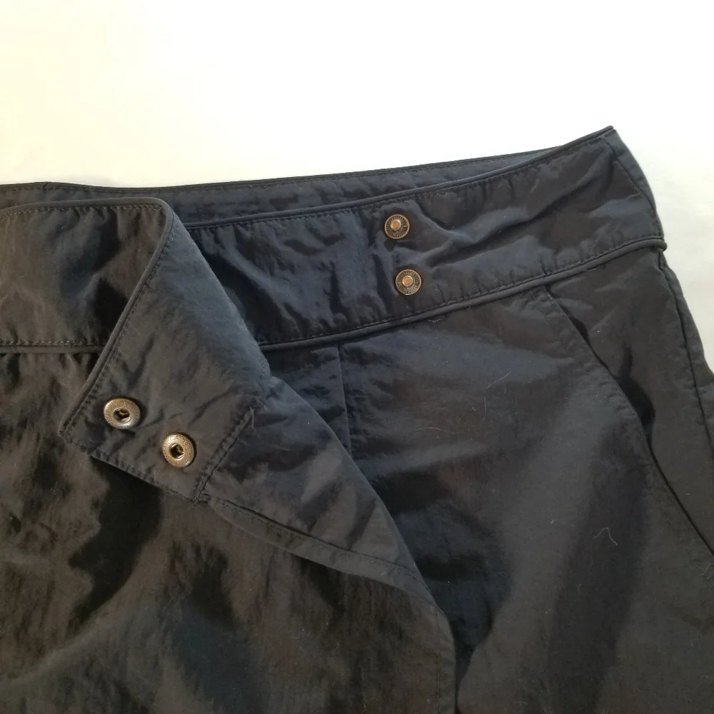 Eddie Bauer Women Sz 18 Solid Black Nylon Wrap Athletic Hiking Golf Skirt Skort